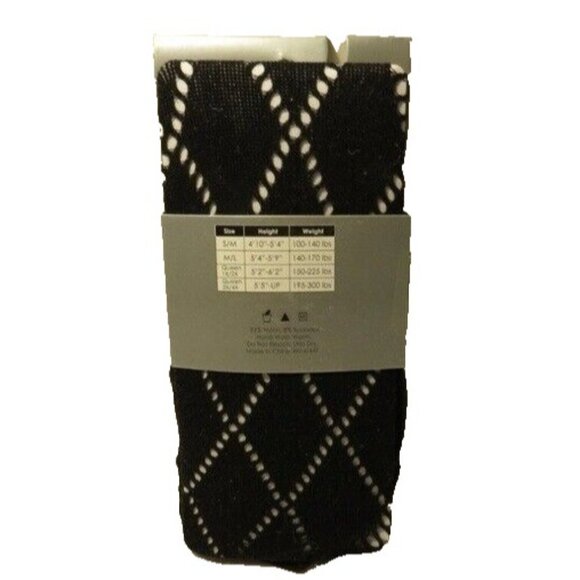Frenchic Black Fishnet Argyle Lace Tights 1X / 2X - Picture 3 of 7